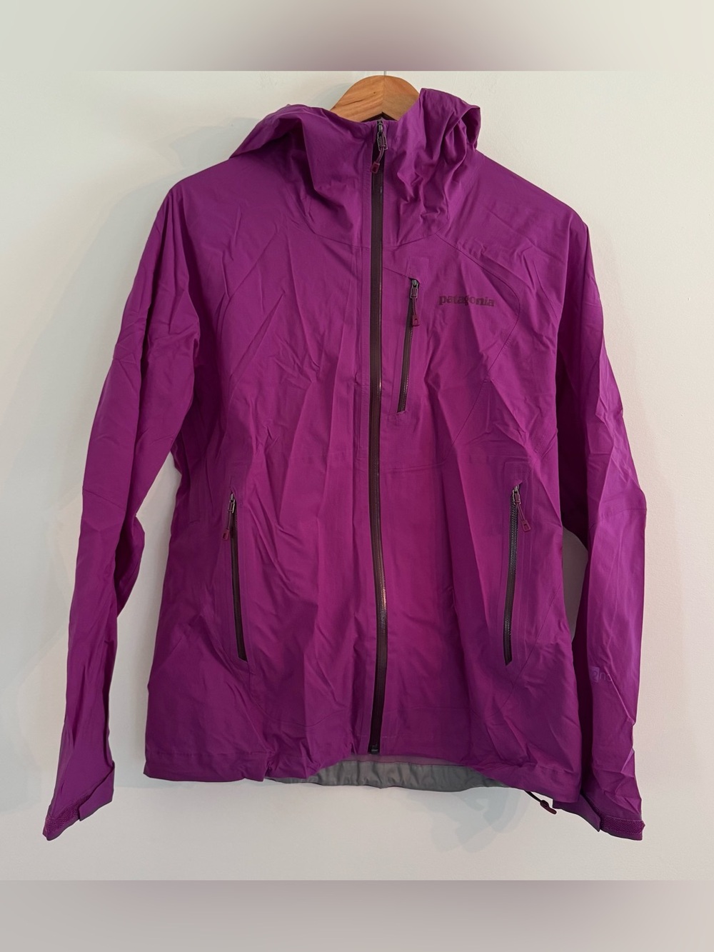 Women’s Patagonia Stretch Rain Shadow H2No Shell Hooded Jacket Purple Sz Medium